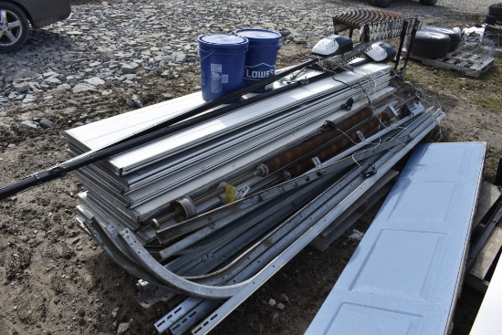 10 9' x 21" Garage Door Panels with Hardware, Motors