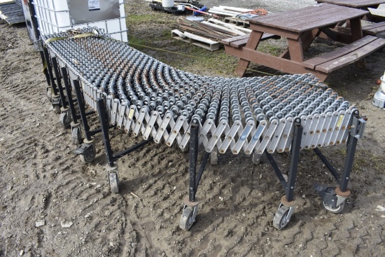 Best Flex 24" 8 Section Collapsing Roller Conveyor on Wheels