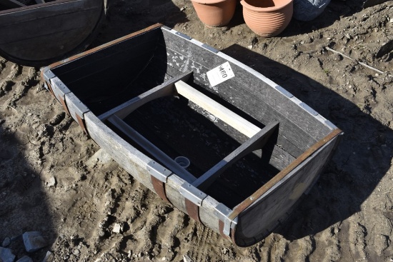 Wood Barrel Trough Ice Bucket with Stand