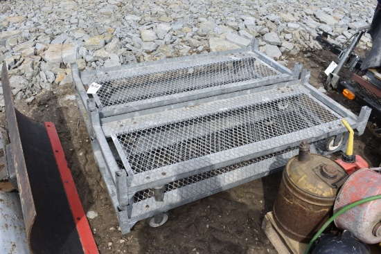 4 Stackable Galvanized Garden Carts