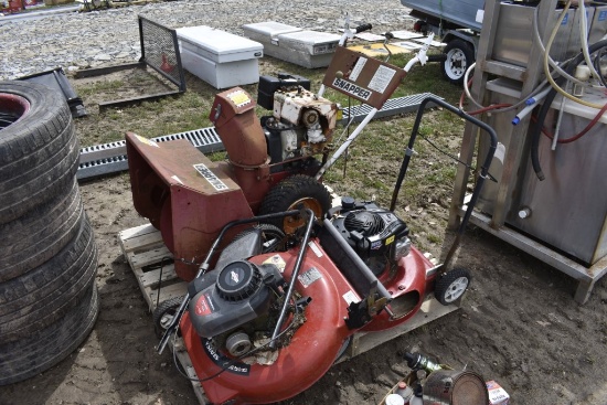 2 Push Mowers, Snapper Snow Blower