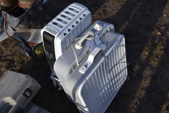 2 Box Fans and Electric Heater