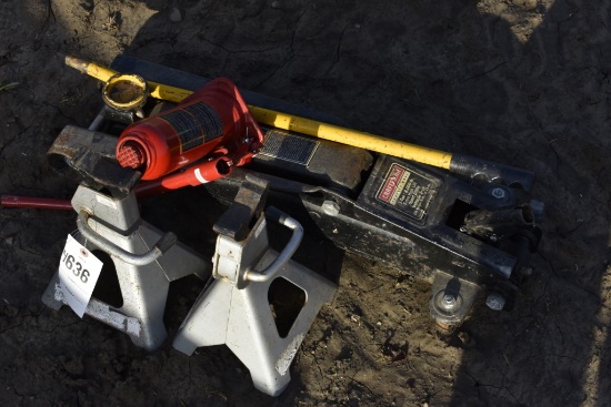 Floor Jack, Bottle Jack, 2 Jack Stands