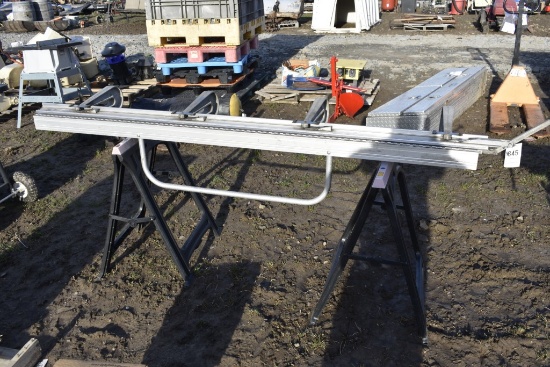 84" Metal Brake on Saw Horses