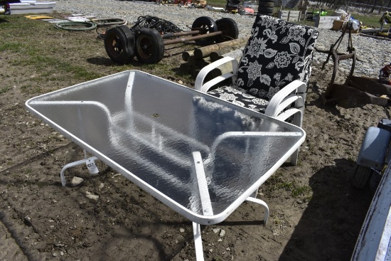 Glass Top 60" x 36" Table with 3 Chairs