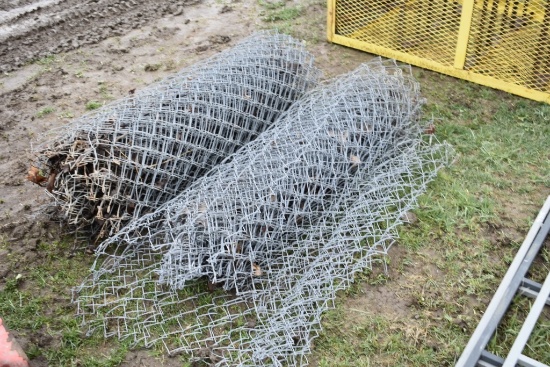 2 Rolls of Chain-link Fence and Ladder Sections