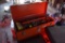Red Carry Tool Box with Sockets and Saw