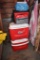 Two Smaller Red Coolers and 2 Cloth Coolers
