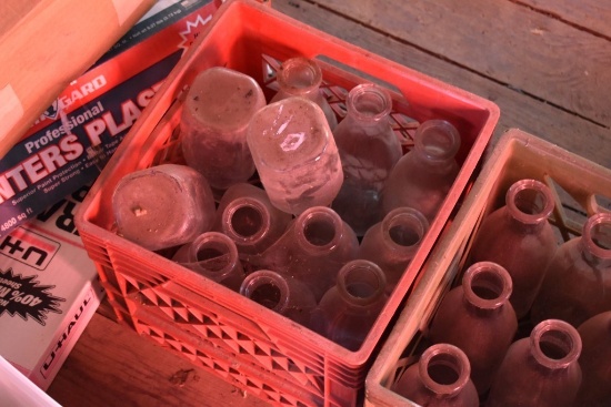 12 Un-Marked Quart Milk Bottles