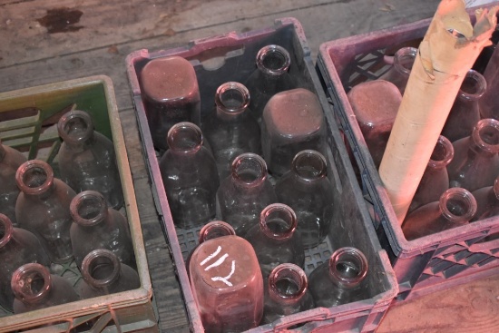 12 Un-Marked Quart Milk Bottles