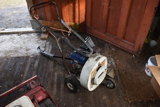 Street Leaf Blower Fabricated to be Pulled Behind Lawn Mower