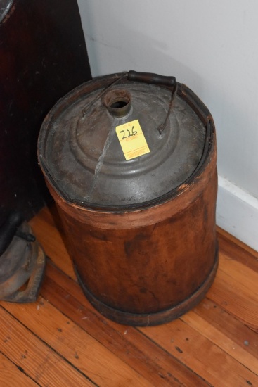 Antique Metal and Wood Jug