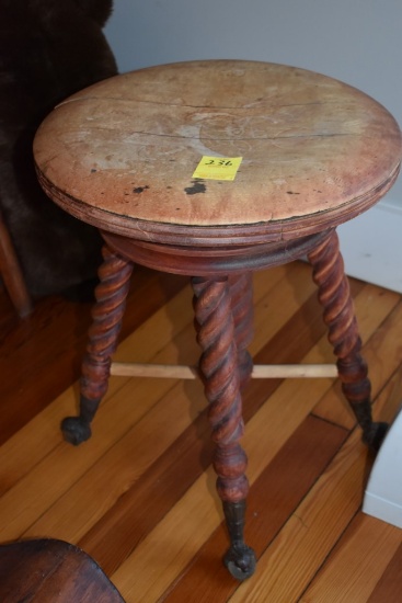 Glass Ball and Foot Piano Stool