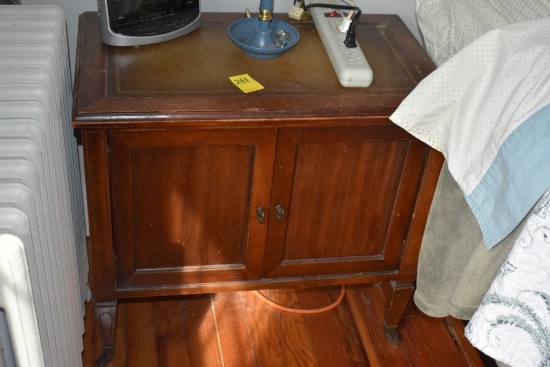 Wooden Night Stand On Caster Wheels