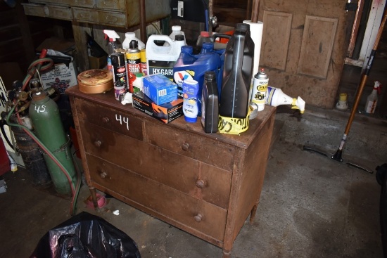 Metal 4 Drawer Cabinet with Contents On Top and Inside