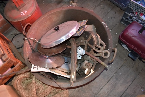 Large Metal Basin With Contents