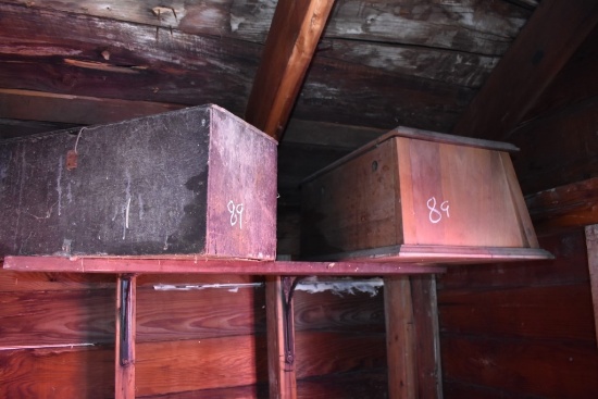 Antique Parts Radio and Wooden Box