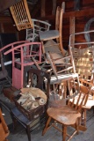 Large Group of Vintage Wooden Chairs