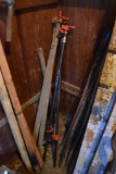 2 Bar Clamps with Bar Clamp Bars and Misc Contents on Floor