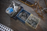2 Milk Crates of Mason Jars and Grinder