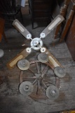 Ceiling Fan and Wagon wheel Light Fixture