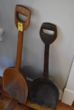 Two Wooden Scoop Shovels