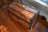 Wooden Trunk with Some Glass Contents