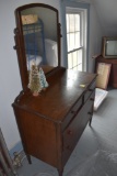4 Drawer Metal Dresser with Mirror