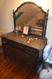 5 Drawer Metal Dresser with Mirror