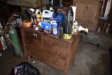 Metal 4 Drawer Cabinet with Contents On Top and Inside