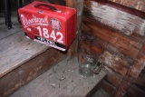 Glass Coors Pitcher and Metal Lunch Box that had Glasses in it