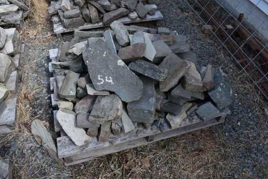Pallet of Stone Cut into Mostly 4" Thick Sections for Chimney Exterior Block