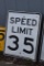 Speed Limit 35 Metal Sign