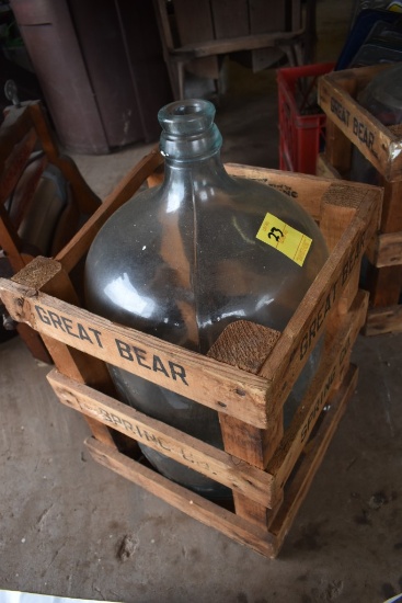 Great Bear Spring Co Carboy 5 Gallon Glass Jug in Crate