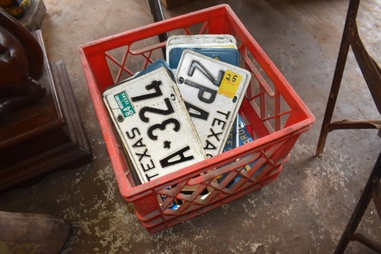 Milk Crate with License Plates