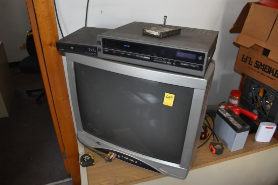 Tube TV with VHS Player and DVD Player