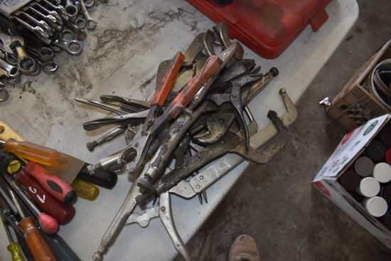 Large Group of Vise Grips and Clamps