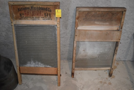 2 Antique Glass Washboards