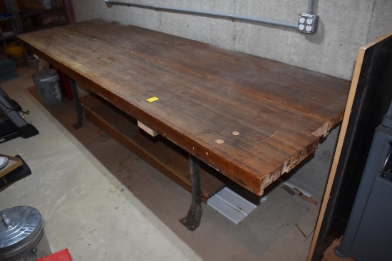 124" Shuffleboard Top Metal Leg Table