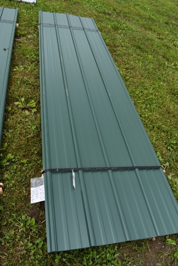 32 Pieces of 12' Green Corrugated Metal Paneling