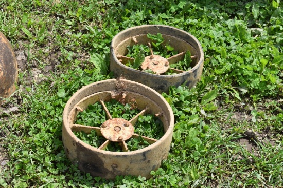 2 13" Rubber Over Steel Wheels