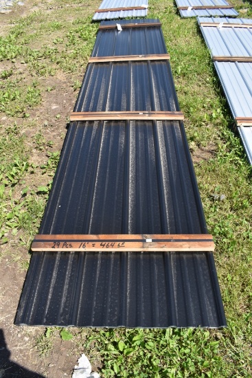 29 Pieces of 16' Black Corrugated Metal Paneling