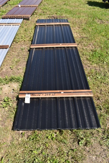 24 Pieces of 12' Black Corrugated Metal Paneling