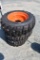 Set of 4 Forerunner 10-16.5 Skid Steer Tires on 8 Lug Rims
