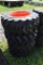4 Solidmax HD 12-16.5 Skid Steer tires on 8 Lug Rims