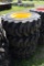 4 Solidmax HD 12-16.5 Skid Steer tires on 8 Lug Rims