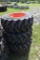 4 Solidmax HD 12-16.5 Skid Steer tires on 8 Lug Rims