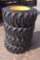 4 Forerunner 12-16.5 Skid Steer Tires on 8 Lug Rims