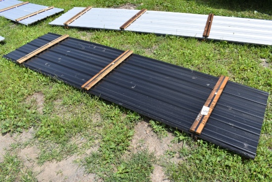 22 Pieces of 12' Black Corrugated Metal Paneling
