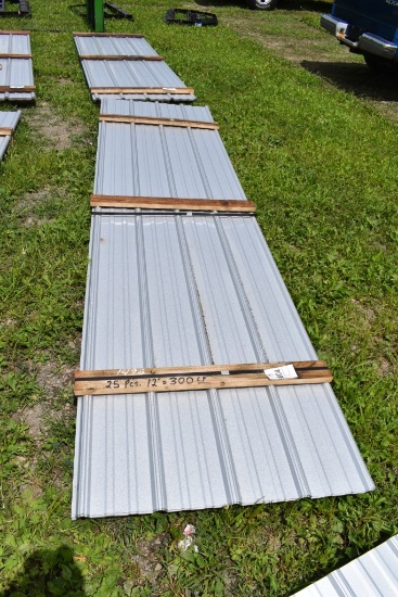 25 Pieces of 12' Galvalume Corrugated Metal Paneling